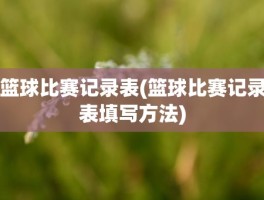 篮球比赛记录表(篮球比赛记录表填写方法)