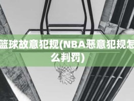 篮球故意犯规(NBA恶意犯规怎么判罚)