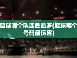 篮球哪个队连胜最多(篮球哪个号码最厉害)
