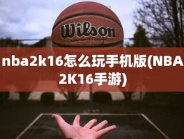 nba2k16怎么玩手机版(NBA2K16手游)