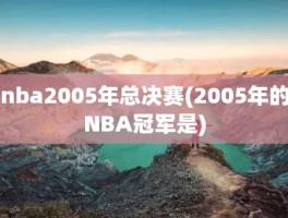 nba2005年总决赛(2005年的NBA冠军是)