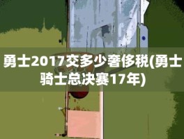 勇士2017交多少奢侈税(勇士骑士总决赛17年)