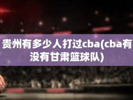 贵州有多少人打过cba(cba有没有甘肃篮球队)