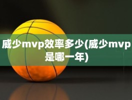 威少mvp效率多少(威少mvp是哪一年)