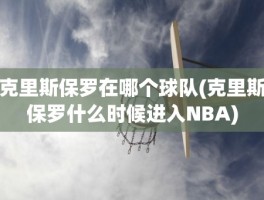 克里斯保罗在哪个球队(克里斯保罗什么时候进入NBA)