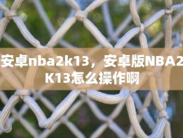 安卓nba2k13，安卓版NBA2K13怎么操作啊