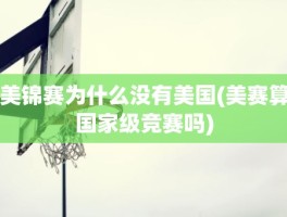 美锦赛为什么没有美国(美赛算国家级竞赛吗)