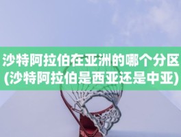 沙特阿拉伯在亚洲的哪个分区(沙特阿拉伯是西亚还是中亚)