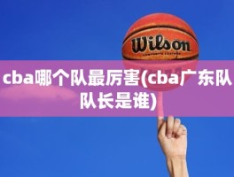 cba哪个队最厉害(cba广东队队长是谁)