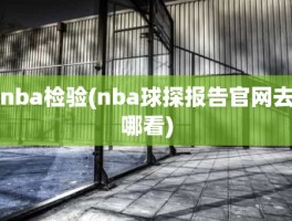 nba检验(nba球探报告官网去哪看)