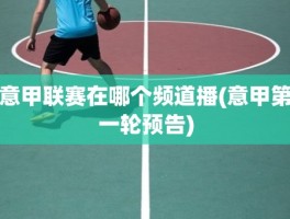 意甲联赛在哪个频道播(意甲第一轮预告)