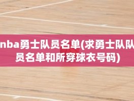 nba勇士队员名单(求勇士队队员名单和所穿球衣号码)