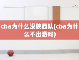 cba为什么没陕西队(cba为什么不出游戏)