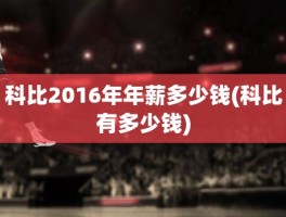 科比2016年年薪多少钱(科比有多少钱)