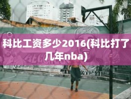 科比工资多少2016(科比打了几年nba)