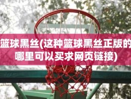 篮球黑丝(这种篮球黑丝正版的哪里可以买求网页链接)