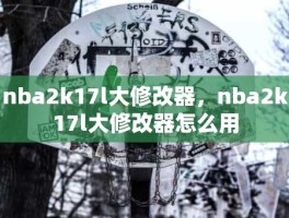 nba2k17l大修改器，nba2k17l大修改器怎么用