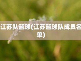 江苏队篮球(江苏篮球队成员名单)