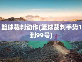 篮球裁判动作(篮球裁判手势1到99号)