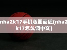 nba2k17手机版调画质(nba2k17怎么调中文)