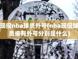 现役nba球员外号(nba现役球员谁有外号分别是什么)