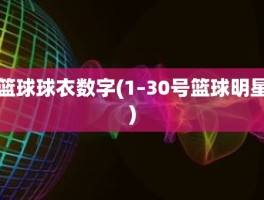 篮球球衣数字(1–30号篮球明星)