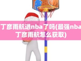 丁彦雨航进nba了吗(最强nba丁彦雨航怎么获取)