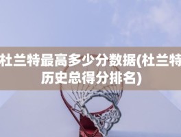 杜兰特最高多少分数据(杜兰特历史总得分排名)