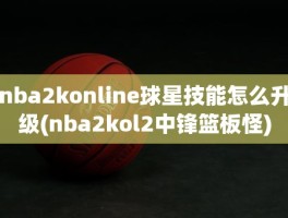 nba2konline球星技能怎么升级(nba2kol2中锋篮板怪)