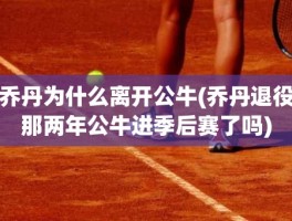 乔丹为什么离开公牛(乔丹退役那两年公牛进季后赛了吗)