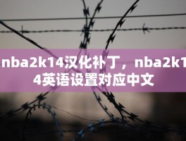 nba2k14汉化补丁，nba2k14英语设置对应中文