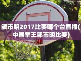 皱市明2017比赛哪个台直播(中国拳王邹市明比赛)