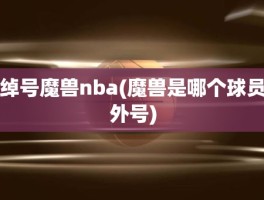 绰号魔兽nba(魔兽是哪个球员外号)