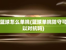 篮球怎么单挑(篮球单挑防守可以对抗吗)