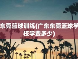 东莞篮球训练(广东东莞篮球学校学费多少)