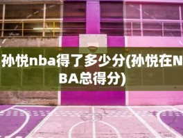 孙悦nba得了多少分(孙悦在NBA总得分)