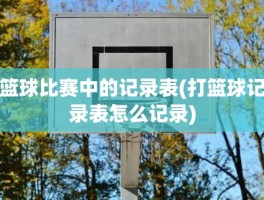 篮球比赛中的记录表(打篮球记录表怎么记录)