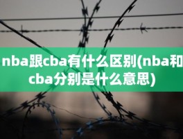 nba跟cba有什么区别(nba和cba分别是什么意思)