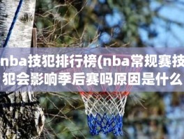 nba技犯排行榜(nba常规赛技犯会影响季后赛吗原因是什么)