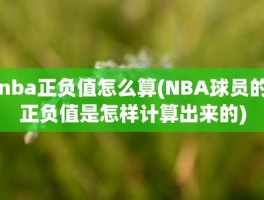 nba正负值怎么算(NBA球员的正负值是怎样计算出来的)