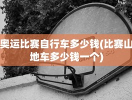 奥运比赛自行车多少钱(比赛山地车多少钱一个)