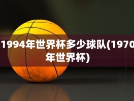 1994年世界杯多少球队(1970年世界杯)