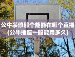 公牛装修那个能能在哪个直播(公牛插座一般能用多久)