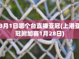 3月1日哪个台直播亚冠(上港亚冠附加赛1月28日)