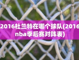 2016杜兰特在哪个球队(2016nba季后赛对阵表)