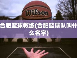 合肥篮球教练(合肥篮球队叫什么名字)