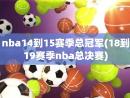 nba14到15赛季总冠军(18到19赛季nba总决赛)