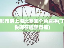 邹市明上海比赛哪个台直播(丁俊晖在哪里直播)