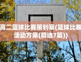 高二篮球比赛策划案(篮球比赛活动方案(精选7篇))