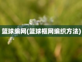 篮球编网(篮球框网编织方法)